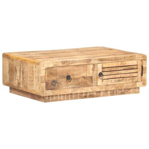 vidaXL Salontafel 90x60x29 cm ruw mangohout Tafels Bruin Hout