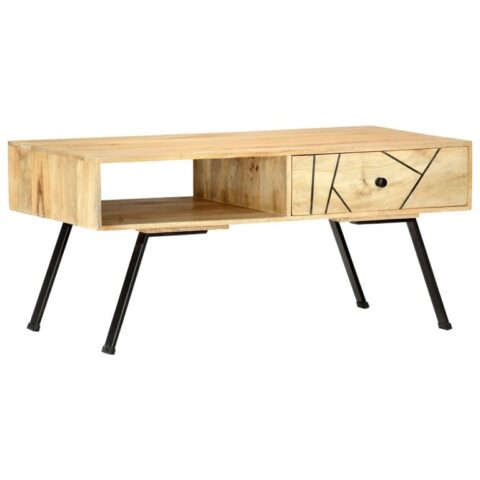 vidaXL Salontafel 95x50x42 cm massief mangohout Tafels Bruin Hout