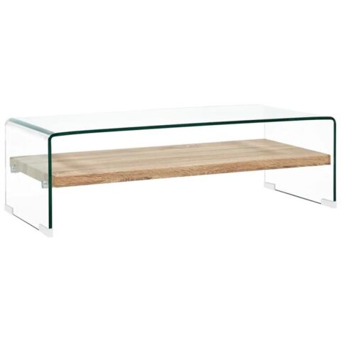 vidaXL Salontafel 98x45x31 cm gehard glas transparant Tafels Transparant Glas