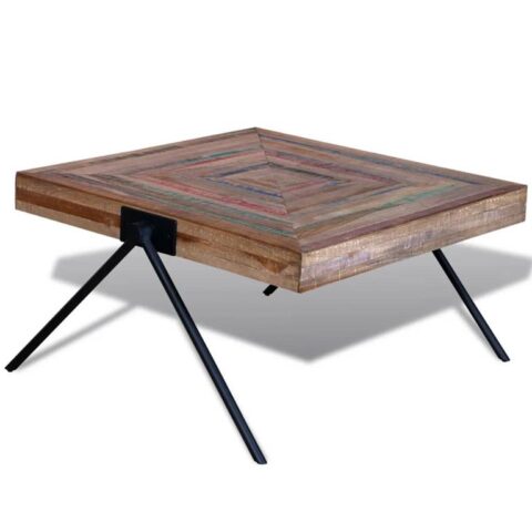 vidaXL Salontafel met V-vormige poten gerecycled teakhout Tafels Bruin Hout