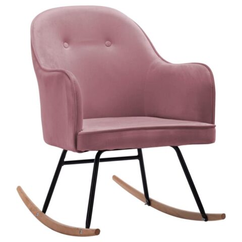 vidaXL Schommelstoel fluweel roze Stoelen Roze Fluweel