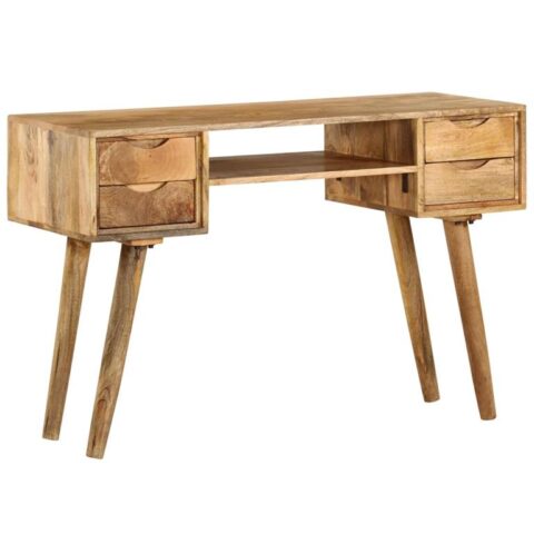 vidaXL Schrijftafel 115x47x76 cm massief mangohout Bureau Bruin Hout