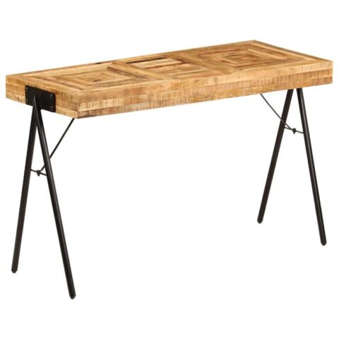 vidaXL Schrijftafel 118x50x75 cm massief mangohout Bureau Bruin Hout