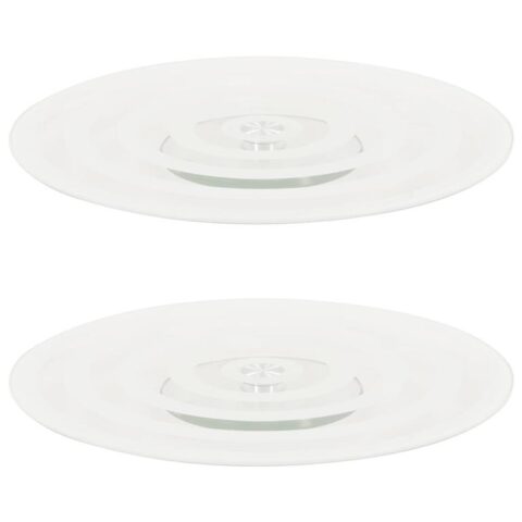 vidaXL Serveerborden draaibaar 2 st 30 cm gehard glas transparant Servies Transparant Glas