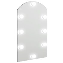 vidaXL Spiegel met LED-verlichting boog 70x40 cm glas Spiegel Zilver Glas