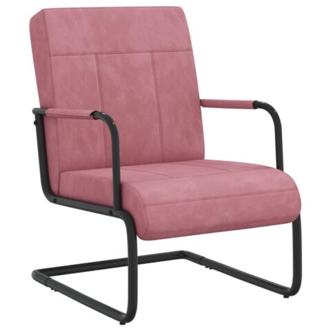 vidaXL Stoel fluweel roze Stoelen Roze Fluweel