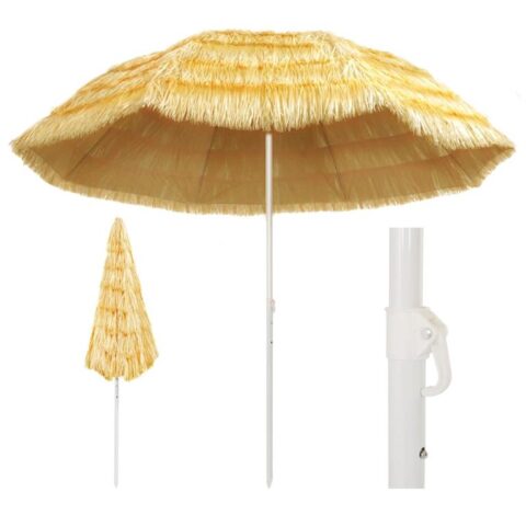 vidaXL Strandparasol Hawaï stijl 300 cm naturel Zonwering Beige Polypropyleen