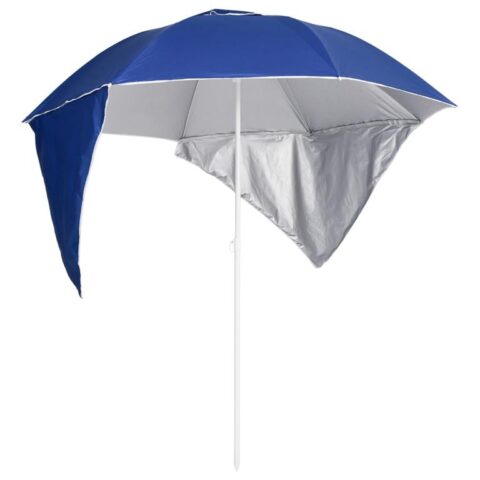 vidaXL Strandparasol met zijwanden 215 cm blauw Zonwering Blauw