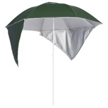 vidaXL Strandparasol met zijwanden 215 cm groen Zonwering Groen