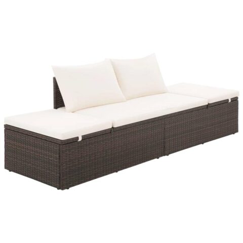 vidaXL Tuinbed 195x60 cm poly rattan bruin Tuinmeubelen Bruin Polyamide