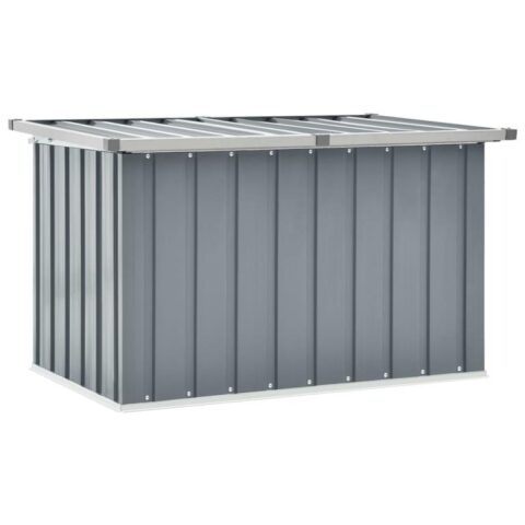 vidaXL Tuinbox 109x67x65 cm grijs Tuinhuizen & opbergers Grijs Staal