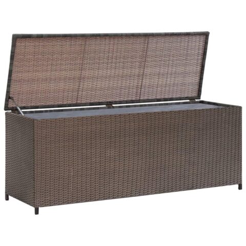 vidaXL Tuinbox 120x50x60 cm poly rattan bruin Tuinhuizen & opbergers Bruin Polyamide