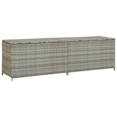 vidaXL Tuinbox 200x50x60 cm poly rattan grijs Tuinhuizen & opbergers Grijs Polyamide