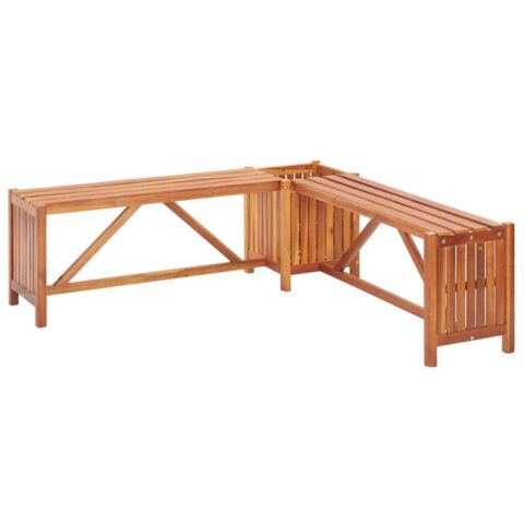 vidaXL Tuinhoekbank met plantenbak 117x117x40 cm massief acaciahout Tuinmeubelen Bruin Hout