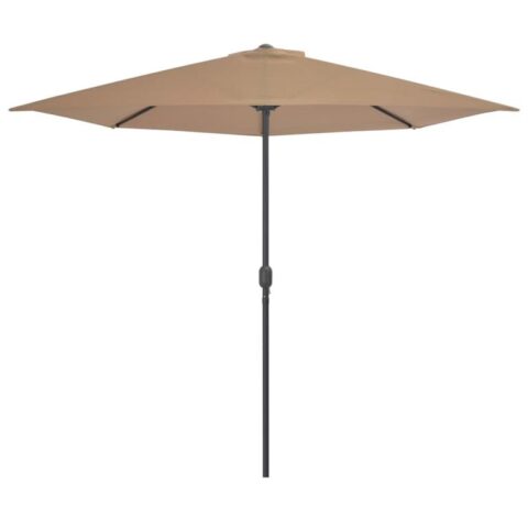 vidaXL Tuinparasol half met aluminium paal 300x150 cm taupe Zonwering Bruin