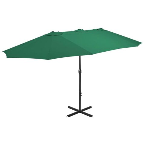 vidaXL Tuinparasol met aluminium paal 460x270 cm groen Zonwering Groen