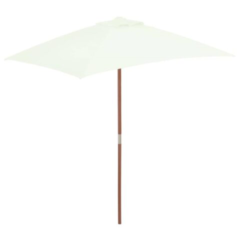 vidaXL Tuinparasol met houten paal 150x200 cm zandkleurig Zonwering Beige