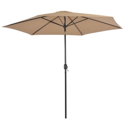 vidaXL Tuinparasol met metalen paal 300 cm taupe Zonwering Bruin