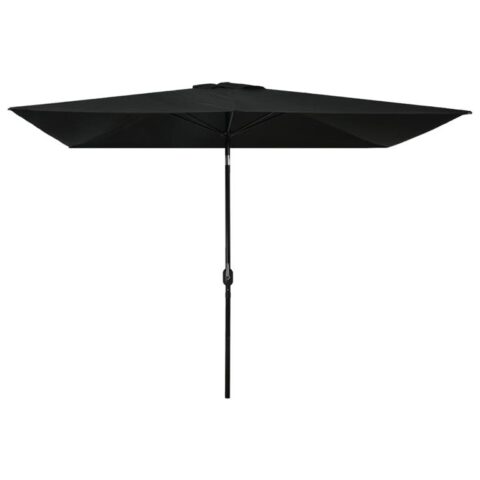 vidaXL Tuinparasol met metalen paal 300x200 cm zwart Zonwering Zwart