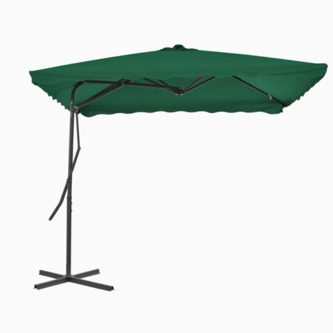 vidaXL Tuinparasol met stalen paal 250x250 cm groen Zonwering Groen