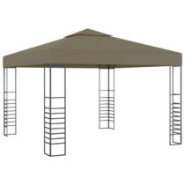 vidaXL Tuinpaviljoen 180 g/m² 3x3 m taupe Zonwering Taupe Natuurlijk materiaal