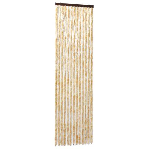 vidaXL Vliegengordijn 56x185 cm chenille beige Raamdecoratie Beige Polypropyleen