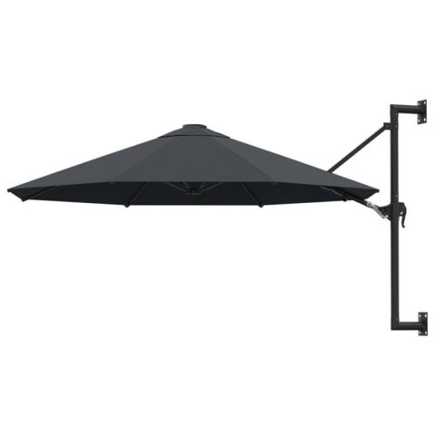 vidaXL Wandparasol met metalen paal 300 cm antraciet Zonwering Grijs Metaal