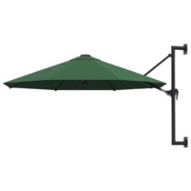 vidaXL Wandparasol met metalen paal 300 cm groen Zonwering Groen Metaal