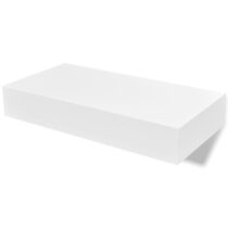 vidaXL Wandplanken zwevend met lades 2 st 48 cm wit Wanddecoratie Wit MDF