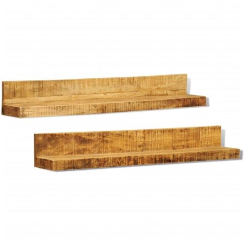 vidaXL Wandschappen 2 st massief hout Wanddecoratie Bruin Hout