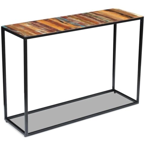 vidaXL Wandtafel 110x35x76 cm massief gerecycled hout Tafels Multicolor Hout