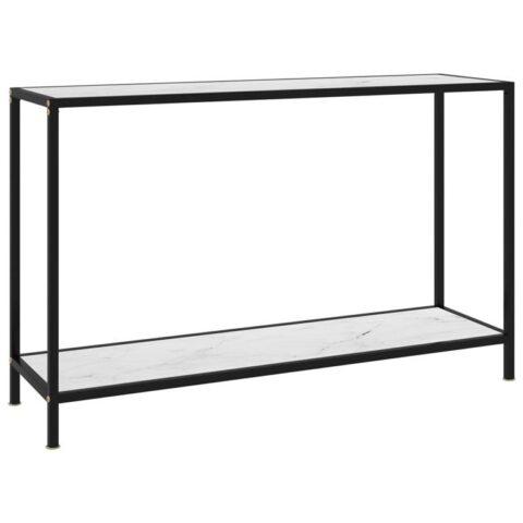 vidaXL Wandtafel 120x35x75 cm gehard glas wit Tafels Wit Glas