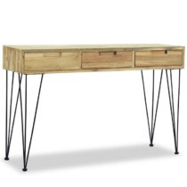 vidaXL Wandtafel 120x35x76 cm massief teakhout Tafels Bruin Hout