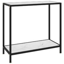 vidaXL Wandtafel 80x35x75 cm gehard glas wit Tafels Wit Glas