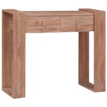 vidaXL Wandtafel 90x35x75 cm massief teakhout Tafels Bruin Hout