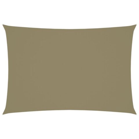 vidaXL Zonnescherm rechthoekig 3x5 m oxford stof beige Zonwering Beige Staal