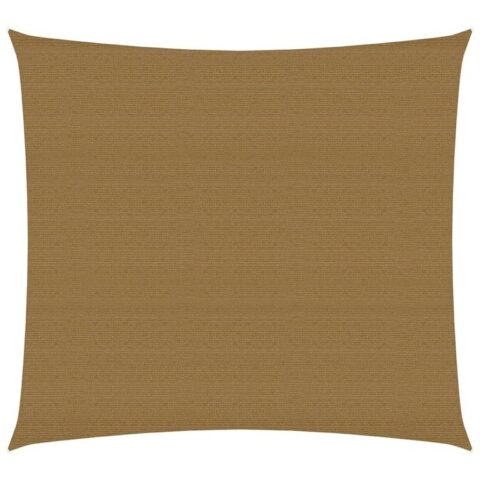 vidaXL Zonnezeil 160 g/m² 2x2 m HDPE taupe Zonwering Bruin Staal