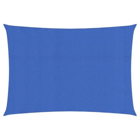 vidaXL Zonnezeil 160 g/m² 2x4 m HDPE blauw Zonwering Blauw Staal