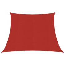 vidaXL Zonnezeil 160 g/m² 3/4x2 m HDPE rood Zonwering Rood Staal