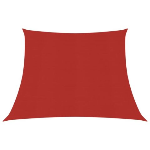 vidaXL Zonnezeil 160 g/m² 3/4x2 m HDPE rood Zonwering Rood Staal