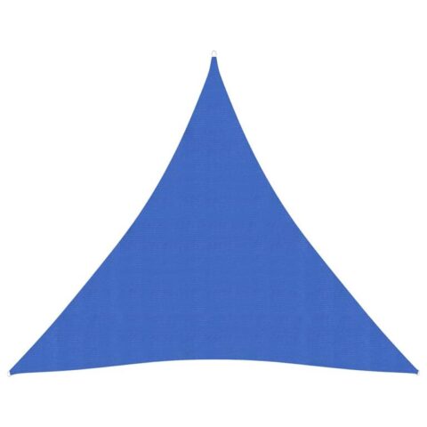 vidaXL Zonnezeil 160 g/m² 4x4x4 m HDPE blauw Zonwering Blauw Staal