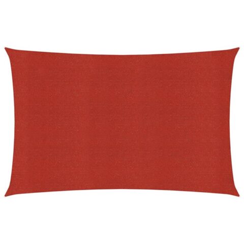 vidaXL Zonnezeil 160 g/m² 6x7 m HDPE rood Zonwering Rood Staal