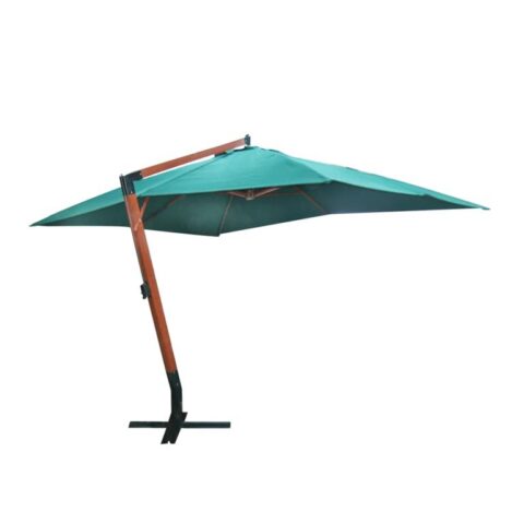 vidaXL Zweefparasol Melia 300x400 cm groen Zonwering Groen Hout