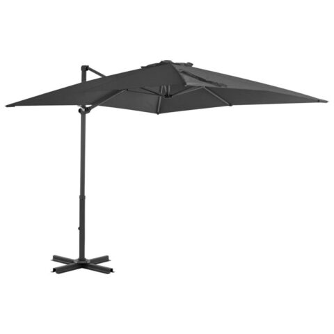 vidaXL Zweefparasol met aluminium paal 250x250 cm antraciet Zonwering Grijs Natuurlijk materiaal