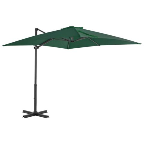 vidaXL Zweefparasol met aluminium paal 250x250 cm groen Zonwering Groen Natuurlijk materiaal