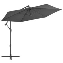 vidaXL Zweefparasol met aluminium paal 300 cm antraciet Zonwering Grijs Staal