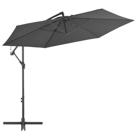 vidaXL Zweefparasol met aluminium paal 300 cm antraciet Zonwering Grijs Staal