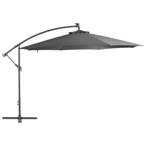 vidaXL Zweefparasol met aluminium paal 350 cm antraciet Zonwering Grijs Staal