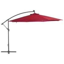 vidaXL Zweefparasol met aluminium paal 350 cm bordeauxrood Zonwering Rood Staal