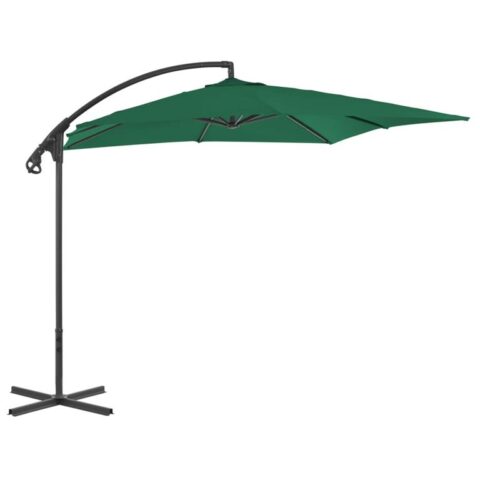 vidaXL Zweefparasol met stalen paal 250x250 cm groen Zonwering Groen Staal